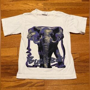 Vintage 90s Bugle Boy Elephant Graphic Youth Large Cotton USA Made T Shirt